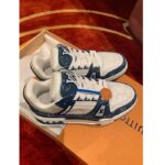 Louis Vuitton Unisex LV Trainer Sneaker Blue Calf Leather Monogram Denim 1AC2AR – Image 2