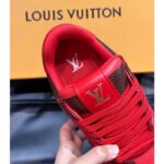 Louis Vuitton Unisex LV Trainer Sneaker Red Damier Calf Leather 1ACN44 - Imagen 9