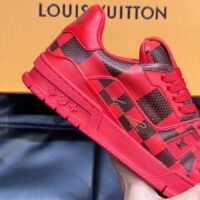 Louis Vuitton Unisex LV Trainer Sneaker Red Damier Calf Leather 1ACN44 (3)