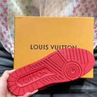 Louis Vuitton Unisex LV Trainer Sneaker Red Damier Calf Leather 1ACN44 (3)