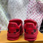Louis Vuitton Unisex LV Trainer Sneaker Red Damier Calf Leather 1ACN44 - Imagen 6