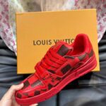 Louis Vuitton Unisex LV Trainer Sneaker Red Damier Calf Leather 1ACN44 - Imagen 7