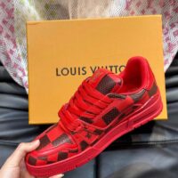 Louis Vuitton Unisex LV Trainer Sneaker Red Damier Calf Leather 1ACN44 (3)