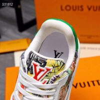 Louis Vuitton Unisex LV Trainer Sneaker White Printed Canvas Rubber 1AB9XC (1)