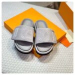 Louis Vuitton Unisex Pool Pillow Flat Comfort Mule Beige Monogram Jacquard 1ACJ01 - immagine 4