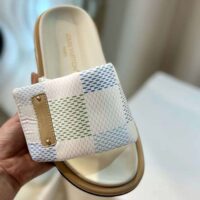 Louis Vuitton Unisex Pool Pillow Flat Comfort Mule Light Blue Nylon 1ACTWN (5)