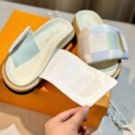 Louis Vuitton Unisex Pool Pillow Flat Comfort Mule Light Blue Nylon 1ACTWN - immagine 6