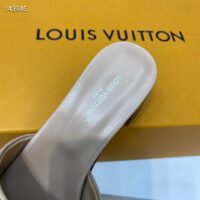 Louis Vuitton Women Capri Mule Galet Gray Calf Leather LV Initials 4.5 CM Heel 1ACU3P (2)