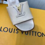 Louis Vuitton Women Capri Mule Galet Gray Calf Leather LV Initials 4.5 CM Heel 1ACU3P – Bild 8