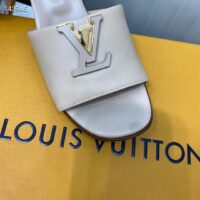 Louis Vuitton Women Capri Mule Galet Gray Calf Leather LV Initials 4.5 CM Heel 1ACU3P (2)