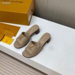 Louis Vuitton Women Capri Mule Galet Gray Calf Leather LV Initials 4.5 CM Heel 1ACU3P – Bild 7