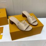 Louis Vuitton Women Capri Mule Galet Gray Calf Leather LV Initials 4.5 CM Heel 1ACU3P – Bild 3