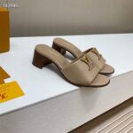 Louis Vuitton Women Capri Mule Galet Gray Calf Leather LV Initials 4.5 CM Heel 1ACU3P – Bild 5