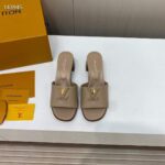 Louis Vuitton Women Capri Mule Galet Gray Calf Leather LV Initials 4.5 CM Heel 1ACU3P – Bild 4