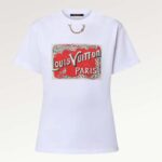 Louis Vuitton Damen Flight Mode LV Travel Stamp T-Shirt Baumwolle Weiß 1AFN04