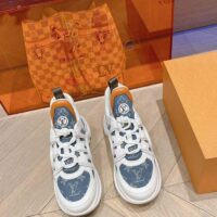 Louis Vuitton Women LV Archlight Sneaker Blue Monogram Denim Double Laces 1AC272 (9)