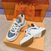 Louis Vuitton Women LV Archlight Sneaker Blue Monogram Denim Double Laces 1AC272 (9)