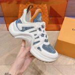 Louis Vuitton Women LV Archlight Sneaker Blue Monogram Denim Double Laces 1AC272 - immagine 7