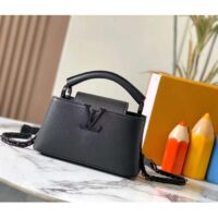 Louis Vuitton Women LV Capucines East-West Mini Black Matte Calfskin M23955 (10)