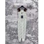 Louis Vuitton Women LV Floral Print Leather Strap Jumpsuit Silk Cotton White 1AFDYZ - Imagen 2