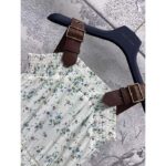 Louis Vuitton Women LV Floral Print Leather Strap Jumpsuit Silk Cotton White 1AFDYZ - Imagen 7