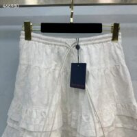 Louis Vuitton Women LV Monogram Fil Coupé Skirt Cotton White 1AFMNZ (1)
