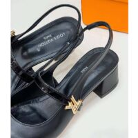 Louis Vuitton Women LV Romy Slingback Pump Black Lambskin Leather 1ACUQU (10)