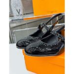 Louis Vuitton Women LV Romy Slingback Pump Black Patent Lambskin Leather - Image 9