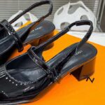 Louis Vuitton Women LV Romy Slingback Pump Black Patent Lambskin Leather - Image 8