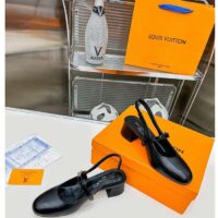 Louis Vuitton Women LV Romy Slingback Pump Black Lambskin Leather 1ACUQU (10)