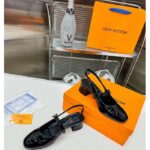 Louis Vuitton Women LV Romy Slingback Pump Black Patent Lambskin Leather - Image 3