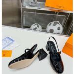 Louis Vuitton Women LV Romy Slingback Pump Black Patent Lambskin Leather - Image 6