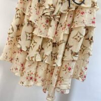 Louis Vuitton Women LV Tiered Floral Print Mini Skirt Silk (3)