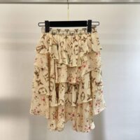 Louis Vuitton Women LV Tiered Floral Print Mini Skirt Silk (3)