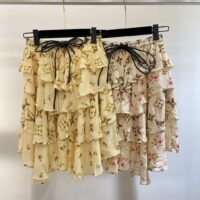 Louis Vuitton Women LV Tiered Floral Print Mini Skirt Silk Eggshell Regular Fit 1AFGO6 (11)