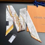 Louis Vuitton Women LV Ultimate Monogram Bandeau Beige Silk Inkjet Print M77777 - Image 5