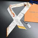 Louis Vuitton Women LV Ultimate Monogram Bandeau Beige Silk Inkjet Print M77777 - Image 4