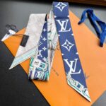 Louis Vuitton Women LV Ultimate Monogram Bandeau Navy Blue Silk Inkjet Print M77778 - Bild 4