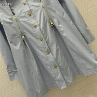 Louis Vuitton Women LV Zipper Waist Shirt Dress Cotton Blue Regular Fit 1AFDF8 (1)