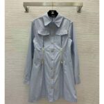 Louis Vuitton Women LV Zipper Waist Shirt Dress Cotton Blue Regular Fit 1AFDF8 - Image 2