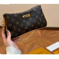 Louis Vuitton Women Liv Pochette Monogram Coated Canvas Natural Cowhide Leather M83008 (8)