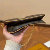 Louis Vuitton Women Liv Pochette Monogram Coated Canvas Natural Cowhide Leather M83008 (8)