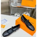 Louis Vuitton Women Romy Flat Ballerina Black Lambskin Leather LV Twist 1ACUKM – Bild 5