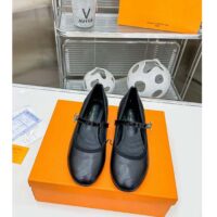 Louis Vuitton Women Romy Flat Ballerina Black Lambskin Leather LV Twist 1ACUKM (9)