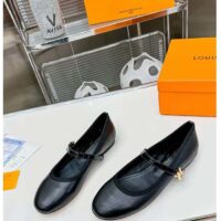 Louis Vuitton Women Romy Flat Ballerina Black Lambskin Leather LV Twist 1ACUKM (9)