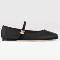 Louis Vuitton Women Romy Flat Ballerina Black Lambskin Leather LV Twist 1ACUKM (9)