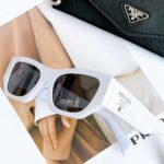 Prada Unisex Prada Symbole Sunglasses Acetate Frame Front Chalk White Standard Fit - immagine 2