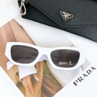 Prada Unisex Prada Symbole Sunglasses Acetate Frame Front Chalk White Standard Fit (4)