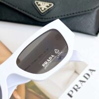 Prada Unisex Prada Symbole Sunglasses Acetate Frame Front Chalk White Standard Fit (4)