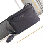 Prada Unisex Re-Nylon Bag Black Zipped Pocket Metal Hardware Zipper Closure - Bild 2